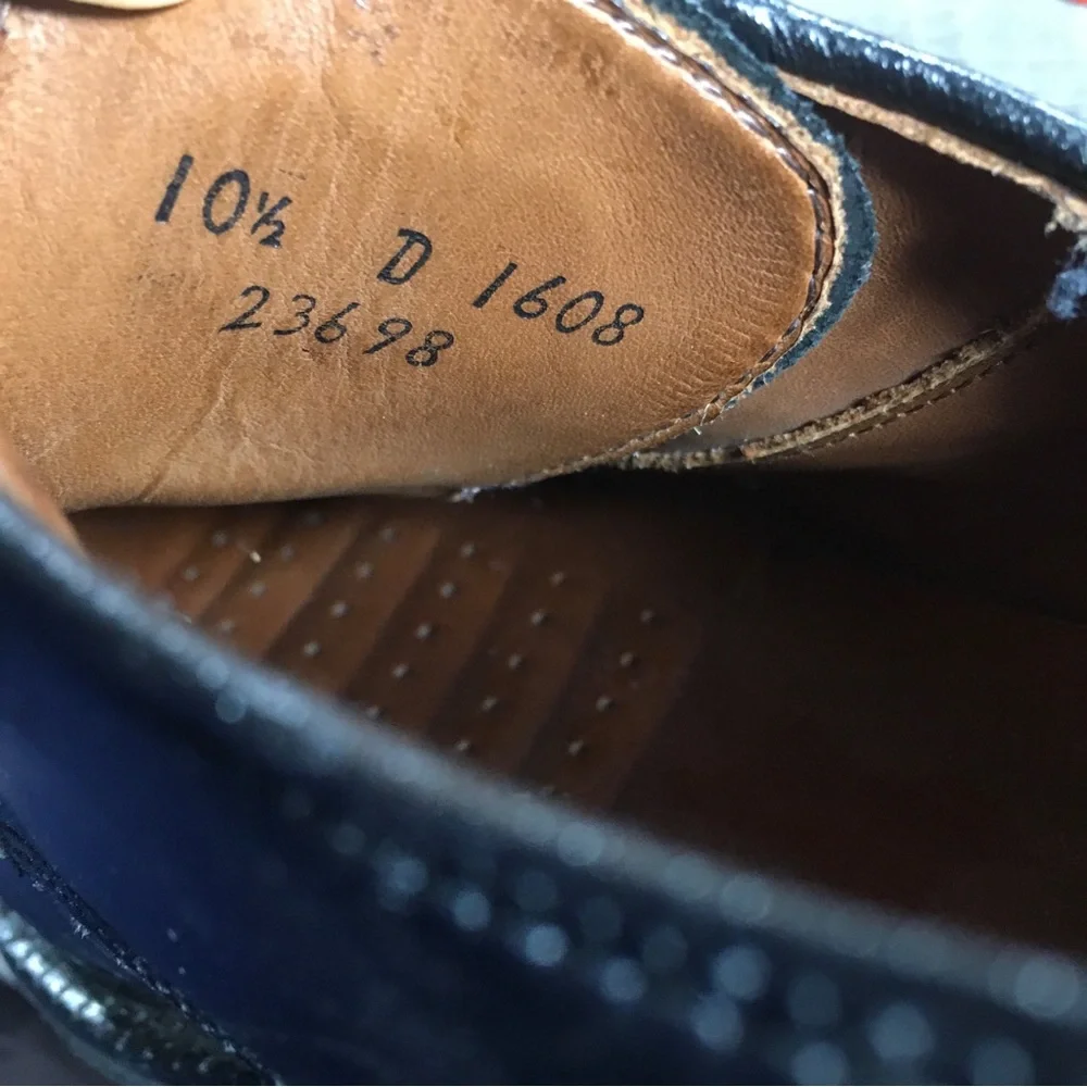 Mens Allen Edmonds Ashton Derby Leather Split Toe Oxfords Black Shoes Size 10.5